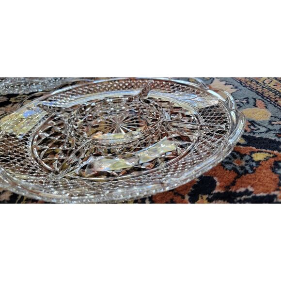 Anchor Hocking 11" Wexford glass 5 Section Relish Veggie Snack Serving Platter - Picture 15 of 16